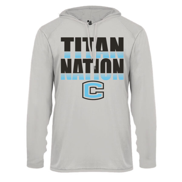 MLCHS FB Fundraiser Long Sleeve Hood Tee – B410500 Sliver