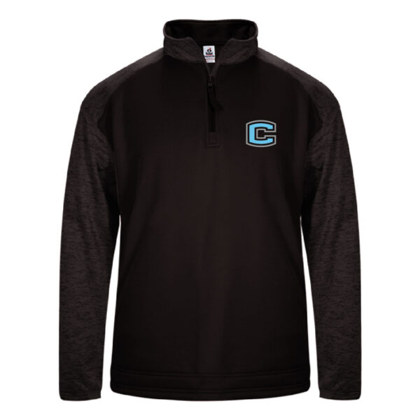 MLCHS FB Fundraiser Embroidered 1/4 Zip Sport Tonal Blend Fleece – B148800 Black/Black Tonal Blend