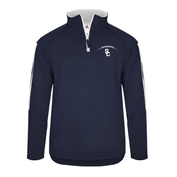 SC FB Fundraiser Embroidered 1/4 Zip Sideline Fleece - B148900 Navy/White
