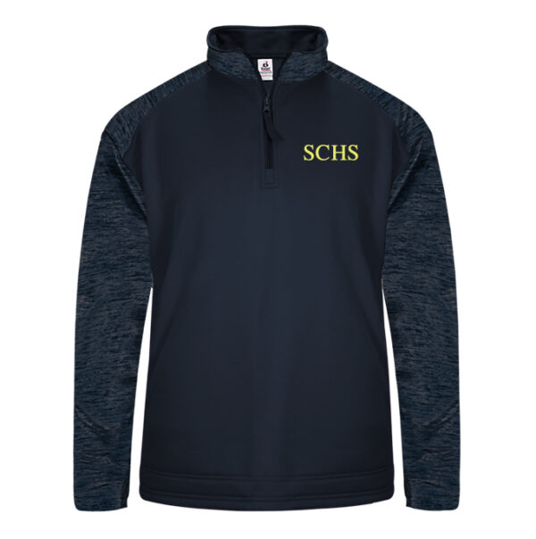 SC FB Fundraiser Embroidered 1/4 Zip Sport Tonal Blend Fleece - B148800 Navy/Navy Tonal Blend